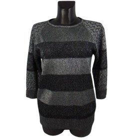 Кофти Кофты ^/--/^ Джемпер с люрексом Rosalie 4080 44-48 черный ^_^^^ Джемпер з люрексом Rosalie 4080 44-48 чорний - фото фото фото