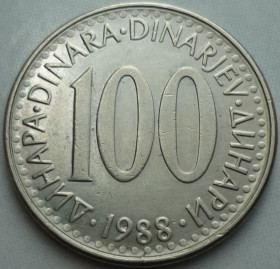 Югославія Югославия ^/--/^ Югославия 100 динаров 1988 ^_^^^ Югославія 100 динарів 1988 - фото фото фото