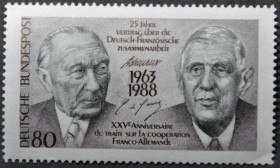 Інше Другое ^/--/^ ФРГ Шарль де Голль и Конрад Аденауэр 1988 ^_^^^ ФРН Шарль де Голль і Конрад Аденауер 1988 - фото фото фото