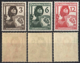 Третій Рейх (-) Третий Рейх (-) ^/--/^ 1937 - Рейх - Протиповітряна оборона Mi.643-45 _15.0 € ** ^_^^^ 1937 - Рейх - Противовоздушная оборона Mi.643-45 _15.0 € - фото фото фото