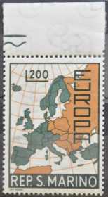 Інше Другое ^/--/^ Сан-Марино Карта Европа СЕПТ 1967 ^_^^^ Сан-Марино Карта Європа СЕПТ 1967 - фото фото фото