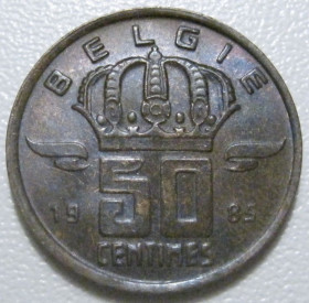 Бельгія Бельгия ^/--/^ Бельгія 50 сантимів 1985 року Belgie 42498 ^_^^^ Бельгия 50 сантимов 1985 года Belgie 42498 - фото фото фото