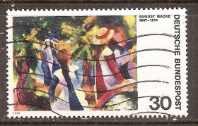 НДР, ФРН ГДР, ФРГ ^/--/^ ФРГ 1974 Sc.1135, Mi.816 used Картина художника Августа Маске ^_^^^ ФРН 1974 Sc.1135, Mi.816 used Картина художника Августа Маске - фото фото фото