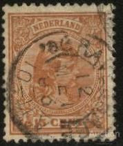 Інші країни Другие страны ^/--/^ Голландия 1891 г. №  39  гашеная ^_^^^ Голландія 1891 р. No 39 гашена - фото фото фото