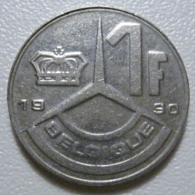 Бельгія Бельгия ^/--/^ Бельгія 1 франк 1990 року BELGIQUE #39693 ^_^^^ Бельгия 1 франк 1990 года BELGIQUE #39693 - фото фото фото