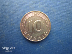 НДР, ФРН ГДР, ФРГ ^/--/^ Монета 10 пфенігів Німеччина ФРН 1987 F ^_^^^ Монета 10 пфеннигов Германия ФРГ 1987 F - фото фото фото