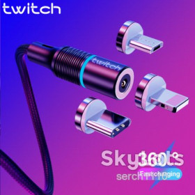 Кабелі Кабели ^/--/^ Twitch магнитный кабель быстрой зарядки USB Type C 5 /--/ V/2,4 /--/ A LED 1 /--/ м! ^_^^^ Twitch магнітний кабель швидкої зарядки USB Type C 5 /--/ V/2,4 /--/ A LED 1 /--/ м! - фото фото фото