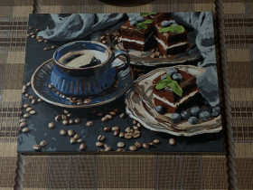 Картини, Гравюри, Живопис та Графіка Картины, Гравюры, Живопись и Графика ^/--/^ Картина «Кава та десерти» ^_^^^ Картина «Кофе и десерты» - фото фото фото