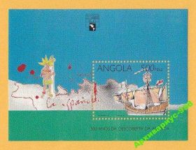 Транспорт Транспорт ^/--/^ КОРАБЛИ 1992 Ангола История Искусство БЛОК MNH** ^_^^^ 1992 — Історія Мистецтво БЛОК MNH** - фото фото фото