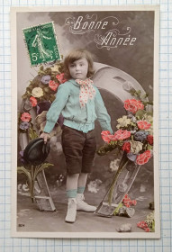 Іноземні Иностранные ^/--/^ Поштова картка листівка Bonne Annee З Новим роком поч. XX ст. Франція Dc /--/ 032 ^_^^^ Почтовая карточка открытка Bonne Annee С Новым годом нач. XX в. Франция Dc /--/ 032 - фото фото фото