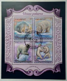 Мозамбік Мозамбик ^/--/^ Мозамбик 2018 Полярные медведи, фауна, блок ^_^^^ Мозамбік 2018 Полярні ведмеді, фауна, блок - фото фото фото