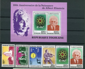 Освоєння космосу Освоение космоса ^/--/^ Того Togo Space  1979 Mi 1354-1359 /--/ Bl 142 Einstein MNH Cv 11,- ^_^^^ Того Togo Space 1979 Mi 1354-1359 /--/ Bl 142 Einstein MNH Cv 11 - фото фото фото