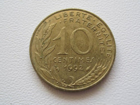 Франція Франция ^/--/^ Франция 10 сантимов 1992 года 24134 ^_^^^ Франція 10 сантимів 1992 24134 - фото фото фото