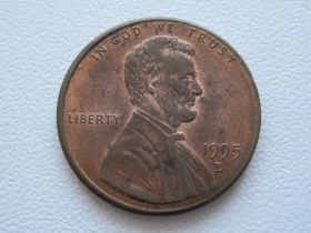 Обігові Обиходные ^/--/^ США 1 цент 1995 года D 21549 ^_^^^ США 1 цент 1995 року D 21549 - фото фото фото