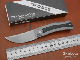 Ножі, мультітули Ножи, мультитулы ^/--/^ TwoSun TS /--/ 385-Titanium+Carbon, 14 /--/ C /--/ 28 /--/ N StoneWash, Night Morning Design, Tactical, KVT Ceramic підшипник, EDC, Frame Lock ^_^^^ TwoSun TS /--/ 385-Titanium+Carbon, 14 /--/ C /--/ 28 /--/ N StoneWash, Night Morning Design, Tactical, KVT Ceramic подшипник, EDC, Frame Lock - фото фото фото