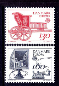 Інші країни Другие страны ^/--/^ EU Дания  1979 г  MNH - обе марки желтой флуоресценции ^_^^^ EU Данія 1979 MNH - обидві марки жовтої флуоресценції - фото фото фото