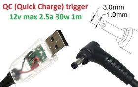 Інше Другое ^/--/^ Кабель-переходник триггер QC (Quick Charge) 12 /--/ v USB Type-A (max 2.5 /--/ a, 30 /--/ w) на 3.0 /--/ x /--/ 1.0(0.9/1.1)mm 1.2 - фото фото фото