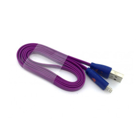 Кабелі Кабели ^/--/^ Дата кабель LED SMILE iPhone 5 Violet   (тех. упаковка) ^_^^^ Дата кабель LED SMILE iPhone 5 Violet (тих. упаковка) - фото фото фото