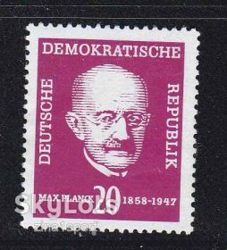 НДР, ФРН ГДР, ФРГ ^/--/^ ГДР 1958 г  MNH - Макс Планк нем. физик-теоретик, основоположник квантовой физики. Лауреат Нобелевской премии по физике ^_^^^ НДР 1958 MNH - Макс Планк нім. фізик-теоретик, основоположник квантової фізики. Лауреат Нобелівської премії з фізики - фото фото фото
