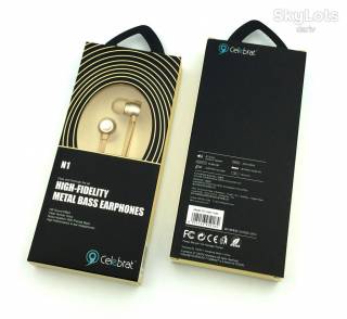 Навушники Наушники ^/--/^ Гарнитура / Наушники с микрофоном Celebrat N /--/ 1 High-Fidelity Metal Bass Earphones Gold ^_^^^ Мікрофон Celebrat N /--/ 1 High-Fidelity Metal Bass Earphones Gold - фото фото фото