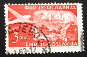 Балканський півострів Балканский полуостров ^/--/^ Югославия  (1951) Самолеты и пейзажи. Посёлок Гозд Мартулек, горы ^_^^^ Югославія (1951) Літаки і пейзажі. Селище Гозд Мартулек, гори - фото фото фото