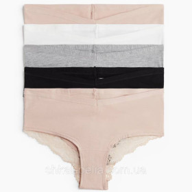 Труси Трусы ^/--/^ 5 шт Трусики хипстер 52 L р H&amp;amp;M Хлопок Гипюр ^_^^^ 5 шт Трусики хіпстер 52 р H&amp;amp;M Хлопок Гіпюр - фото фото фото