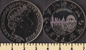 Єлизавета II (після ) Елизавета II (после ) ^/--/^ Великобритания 5 фунтов 2012 ^_^^^ Велика Британія 5 фунтів 2012 - фото фото фото