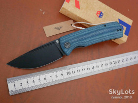 Ножі, мультітули Ножи, мультитулы ^/--/^ Petrified fish PFP /--/ 01 /--/ BMW BELUGA, k /--/ 110 Blackwash, Micarta Blue, Ceramic Ball Bearing, Outdoor, Tactical, EDC, Liner Lock - фото фото фото