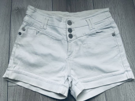 Шорти Шорты ^/--/^ Стильні фірмові білі джинсові шорти Denim 44-46 висока посадка ^_^^^ Стильные фирменные белые джинсовые шорты Denim 44-46 высокая посадка - фото фото фото