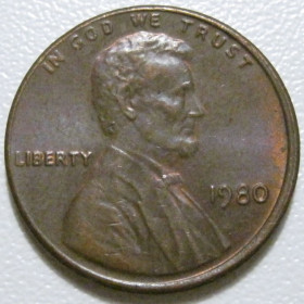 Обігові Обиходные ^/--/^ США 1 цент 1980 року #40072 ^_^^^ США 1 цент 1980 года #40072 - фото фото фото