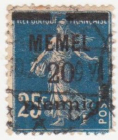 Скандинавія Скандинавия ^/--/^ Литва  (Мемель)  1920  г. № 20 гашеная ^_^^^ Литва (Мемель) 1920 р. No 20 гашена - фото фото фото