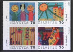 Швейцарія Швейцария ^/--/^ ZM Швейцария 2000 г MNH - рисунки детей ^_^^^ ZM Швейцарія 2000 MNH - фото фото фото