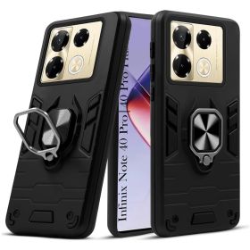 Чохли, бампера Чехлы, бампера ^/--/^ Чохол Fiji Defence для Infinix Note 40 Pro (X /--/ 6850) протиударний бампер з кільцем підставкою Black - фото фото фото