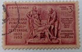 Північна Америка Северная Америка ^/--/^ США 1953 Покупка Луизианы, гашеная ^_^^^ 1953 — купівля Луїзіани, гашена - фото фото фото