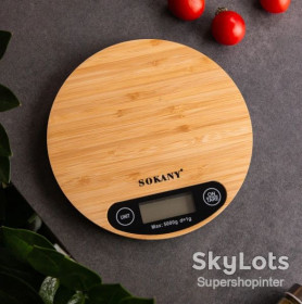 Кухонні ваги Кухонные весы ^/--/^ Весы электронные кухонные до 5 кг Sokany SK-19024 пищевые круглые настольные для кухни без чаши на батарейках ^_^^^ Ваги електронні кухонні до 5 кг Sokany SK-19024 харчові круглі настільні для кухні без чаші на батарейках - фото фото фото