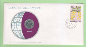 Барбадос Барбадос ^/--/^ БАРБАДОС : монета 25 центов конверт из серии &amp;quot;COINS OF ALL NATIONS&amp;quot; + марка погашена 07.05.1979 ^_^^^ БАРБАДОС: монета 25 центів конверт із серії &amp;quot;COINS OF ALL NATIONS&amp;quot; + марка погашена 07.05.1979 - фото фото фото