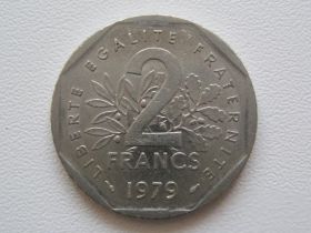 Франція Франция ^/--/^ Франция 2 франка 1979 года 24405 ^_^^^ Франція 2 франки 1979 24405 - фото фото фото