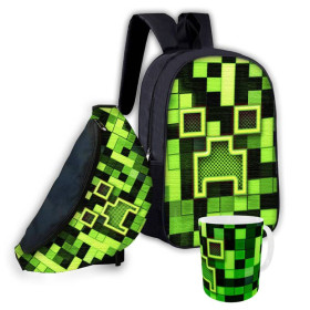 Рюкзаки, сумки Рюкзаки, сумки ^/--/^ Набор детский Майнкрафт Крипер&amp;quot;Minecraft&amp;quot; рюкзак 36 /--/ х /--/ 27 /--/ см сумка-бананка,кружка с принтом дл ^_^^^ Набір дитячий Майнкрафт Кріпер&amp;quot;Minecraft&amp;quot; рюкзак 36 /--/ х /--/ 27 /--/ см сумка-бананка,гуртка з принтом дл - фото фото фото