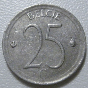 Бельгія Бельгия ^/--/^ Бельгія 25 сантимів 1967 року Belgie 42305 ^_^^^ Бельгия 25 сантимов 1967 года Belgie 42305 - фото фото фото