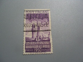 Італія, Ватикан Италия, Ватикан ^/--/^ марка Италия 1950 Архитектура Памятники Связь гаш №2887 ^_^^^ Італія 1950 Архітектура Пам'ятники Зв'язок гаш No /--/ 2887 - фото фото фото