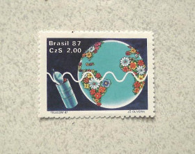 Південна Америка Южная Америка ^/--/^ Поштова марка Бразилія &amp;quot; Космос &amp;quot; 1987 рік ** ^_^^^ Почтовая марка Бразилия &amp;quot; Космос &amp;quot; 1987 год ** - фото фото фото