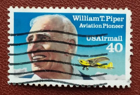Транспорт Транспорт ^/--/^ США 1991 г - Авиапочта, самолёт. Уильям Пайпер, гаш ^_^^^ США 1991 — авіапошта, літак. Вільям Пайпер, гаш - фото фото фото