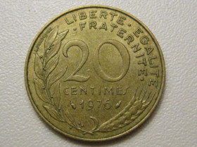 Франція Франция ^/--/^ Франция 20 сантимов 1976 года 38127 ^_^^^ Франція 20 сантимів 1976 року 38127 - фото фото фото
