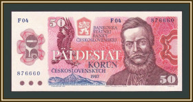 Чехословаччина Чехословакия ^/--/^ Чехословакия 50 крон 1987 P-96  (96 /--/ a) UNC ^_^^^ Чехословаччина 50 крон 1987 P-96 (96 /--/ a) UNC - фото фото фото