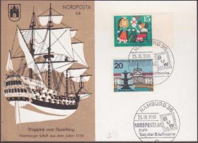 Європа Европа ^/--/^ Германия 1964 ГЕРБ ГАМБУРГА ГЕРАЛЬДИКА ПОРТ ПАРУСНЫЙ КОРАБЛЬ СУДНО МОРЕПЛАВАНИЕ ФЛОТ ПК СГ ^_^^^ Німеччина 1964 ГЕРБ ГАМБУРГА ГЕРАЛЬДИКА ПОРТ ПАРУСНИЙ КОРАБЛЬ СУДНО МОРЕПЛАВАННЯ ФЛОТ ПК ЗГ - фото фото фото