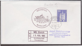 Європа Европа ^/--/^ Швейцария 1985 КОРАБЕЛЬНОЕ ГАШЕНИЕ СУДНО КОРАБЛЬ MS ZURICH ТОРГОВЫЙ ФЛОТ КОРАБЕЛЬНАЯ ПОЧТА ^_^^^ Швейцарія 1985 КОРОБЕЛЬНЕ ГАШЕННЯ СУДНО КОРАБЛЬ MS ZURICH ТОРГОВИЙ ФЛОТ КОРАБЕЛЬНА ПОШТА - фото фото фото