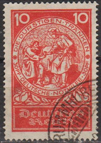 Веймарська республіка Веймарская республика ^/--/^ 1924 - Німеччина - Допомога 10 Mi.352 _4,50 € ^_^^^ 1924 — Германия — Помощь 10 Mi.352 _4,50 € - фото фото фото