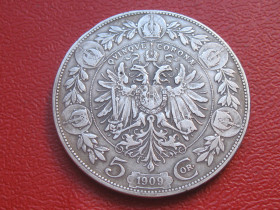 Австро-Угорщина Австро-Венгрия ^/--/^ Австро - Венгрия 5 крон     (corona) 1909 года для Австрии .Сохран! Оригинал.Нечастая ^_^^^ Австро-Угорщина 5 крон (corona) 1909 року для Австрії. Нечаста - фото фото фото