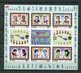 Спорт Спорт ^/--/^ КНДР North Korea  Chess Space 2001 Mi 4412-4417 World Chess Champions MNH Cv 22.00 ^_^^^ КНДР North Korea Chess Space 2001 Mi 4412-4417 World Chess Champions MNH Cv 22.00 - фото фото фото