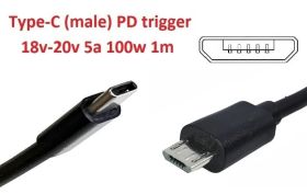 Інше Другое ^/--/^ Кабель-переходник триггер PD 19.5 /--/ v Type-C for Dell Venue 11 (max 5 /--/ a, 100 /--/ w) на micro USB 1 /--/ m з USB Typ - фото фото фото